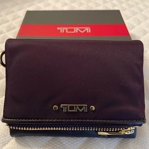 TUMI Voyageur Flap Card Case Plum Wallet